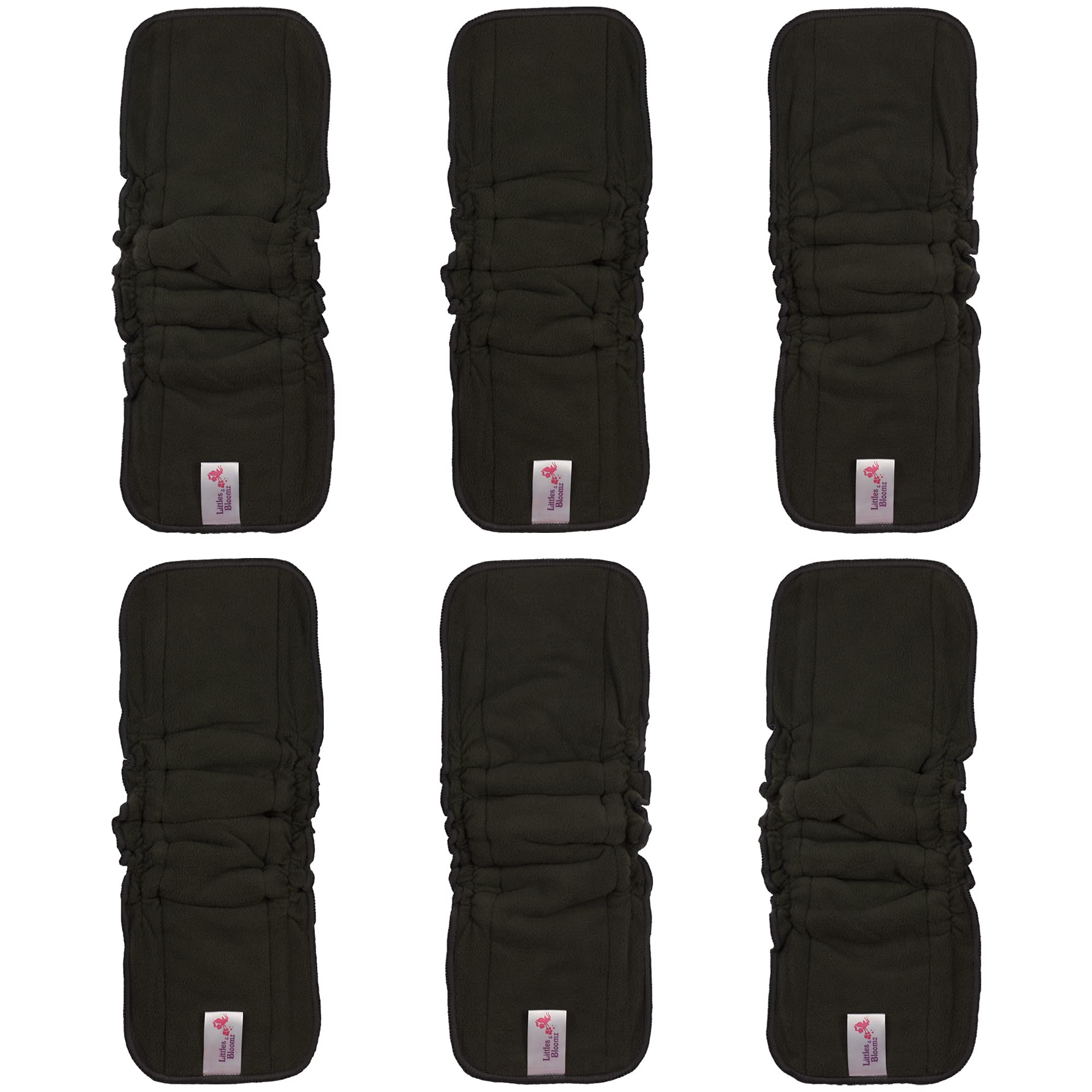 Littles & Bloomz Lot de 6 Inserts Couches Lavables Viscose de Bambou pour Couche de Poche Réutilisable à Goussets Élastiques 5 Couches, BCC6