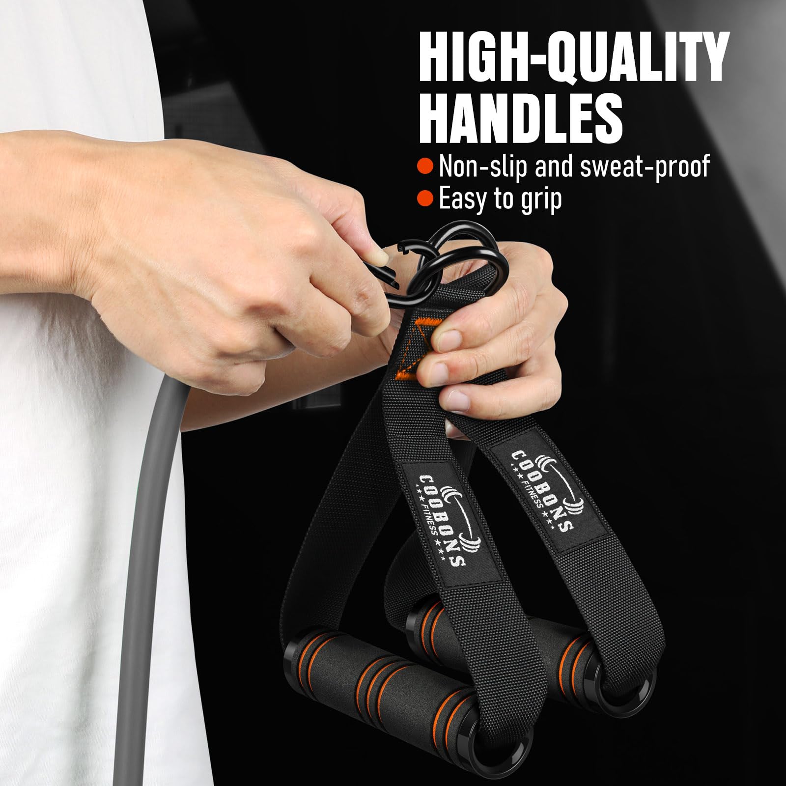 Bandas de resistencia con asas, bandas de ejercicio de 375 libras para entrenamiento, bandas de fitness, bandas de entrenamiento con anclaje de puerta y correas de tobillo, terapia física, yoga