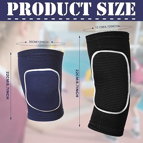 Miniatura 2 de Sosation Rodilleras de voleibol con almohadilla de protección, 2 pares de mangas de antebrazo para golpear y pasar, 2 pares de rodilleras suaves,