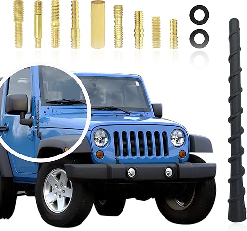 Antena universal de goma para radio de automóvil, mástil de 7 pulgadas AM/FM para techo o antena de vehículo de montaje lateral, repuesto