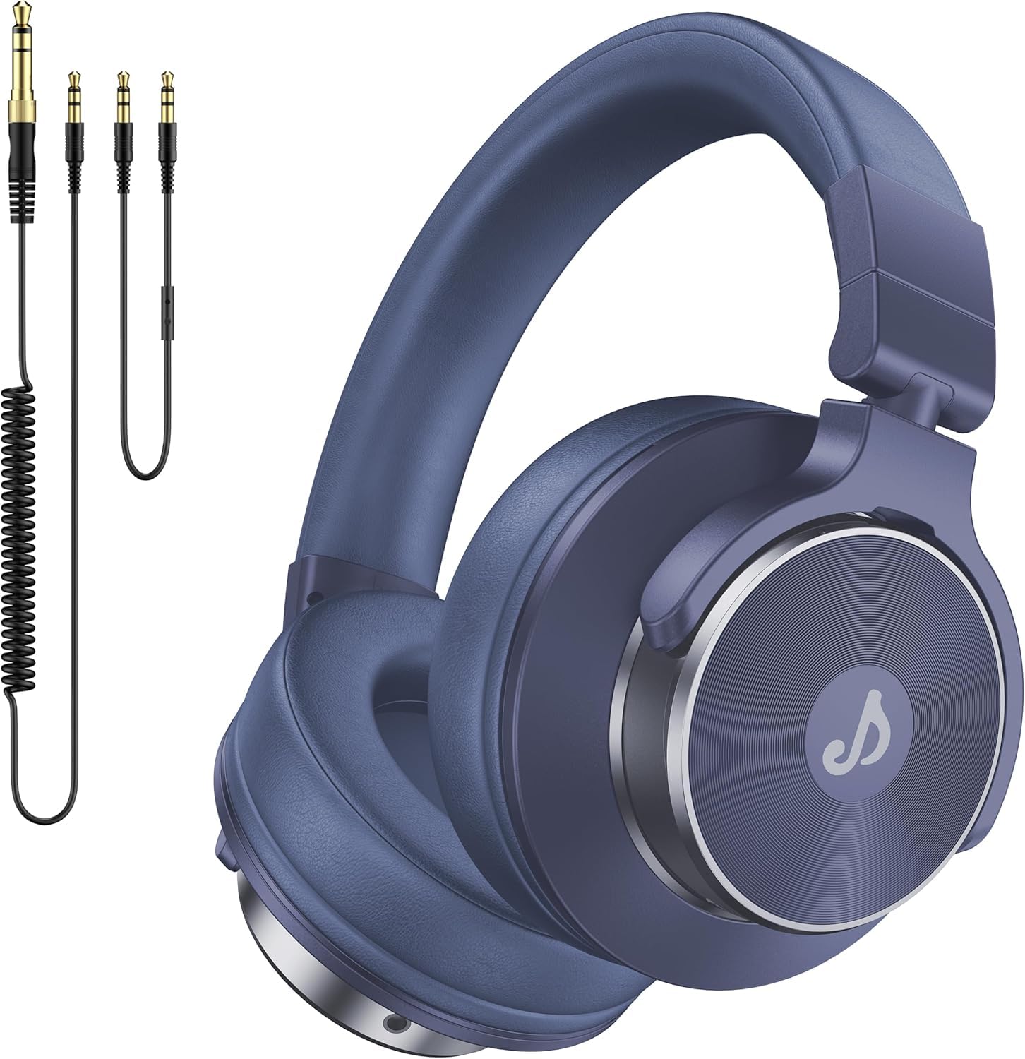 Rumoon Wired Over Ear Headphones, Studio Monitor & Mixing DJ Headphones with 50mm Neodymium Drivers and 1/4 to 3.5mm Jack for Guitar Podcast AMP Piano Keyboard (Dark Blue)
