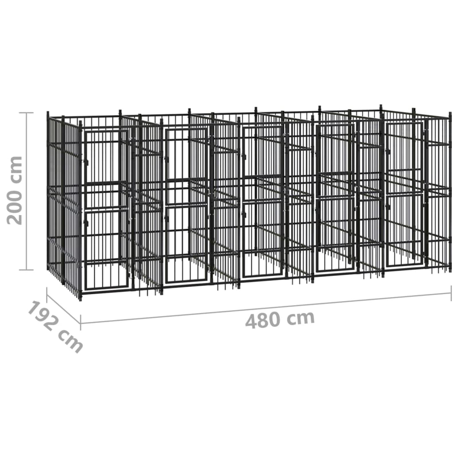 Homgoday Klatka dla psa, zewnętrzna klatka dla psa ze stali 9,22 m², klatka dla psa wewnętrzna klatka dla psa Kennel dla psów klatki dla psów ogrodzenie dla psa na zewnątrz model 3097940