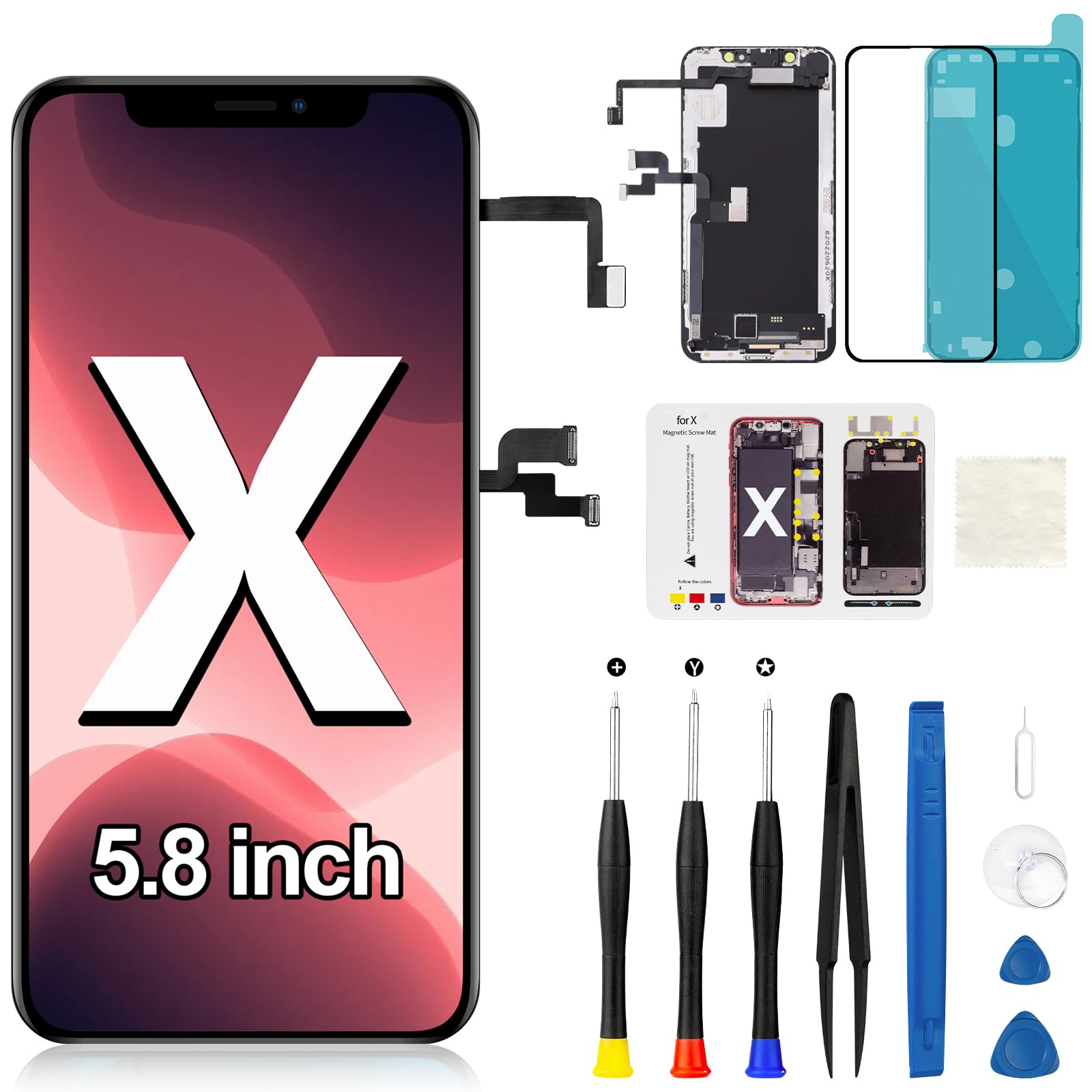 Écran iPhone X cassé résolu avec cet afficheur tactile complet pré-assemblé - 8