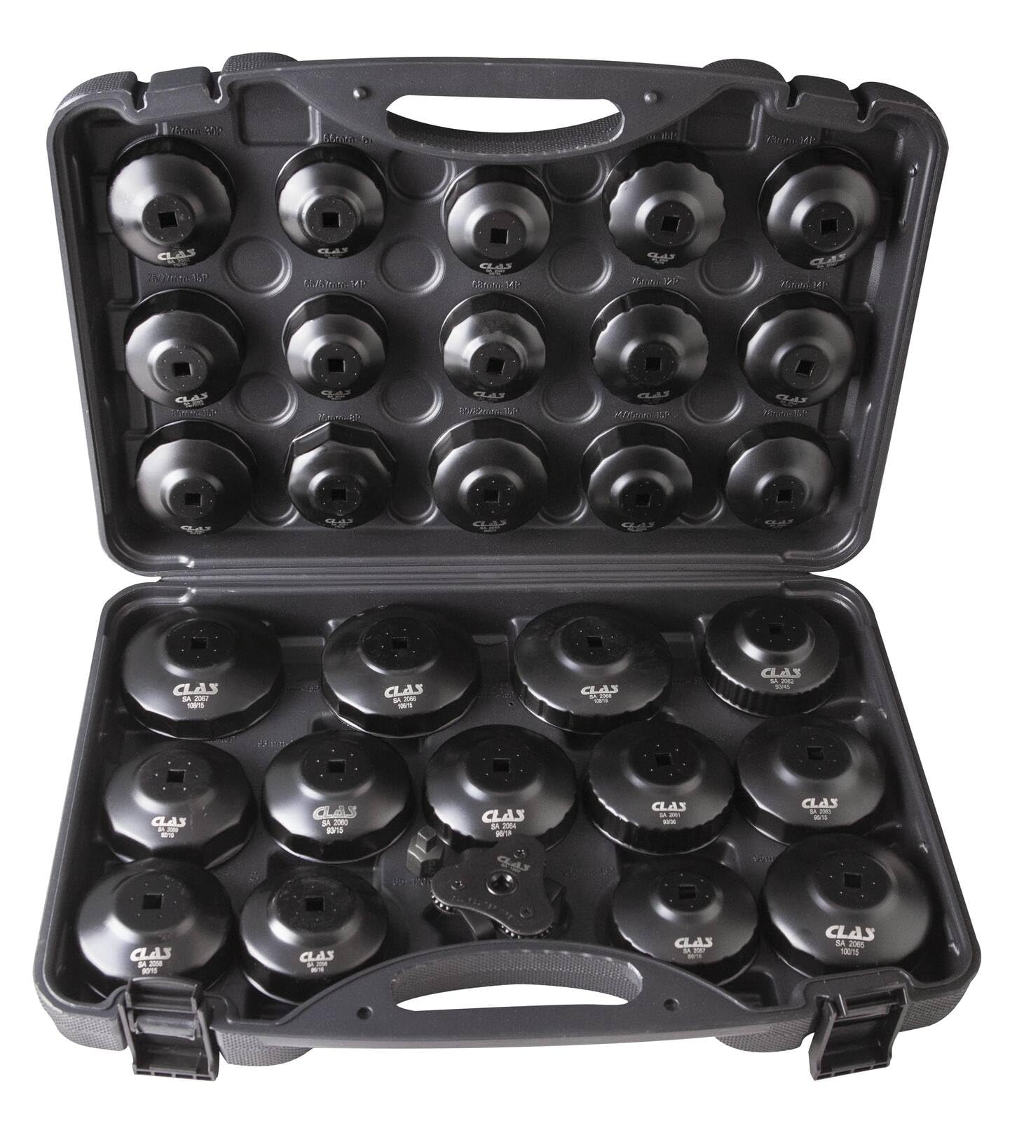 Coffret 30 douilles et clés filtres à huile multimarque + adapateur 1/2" à 3/8" - HU 1999 - CLAS Equipements