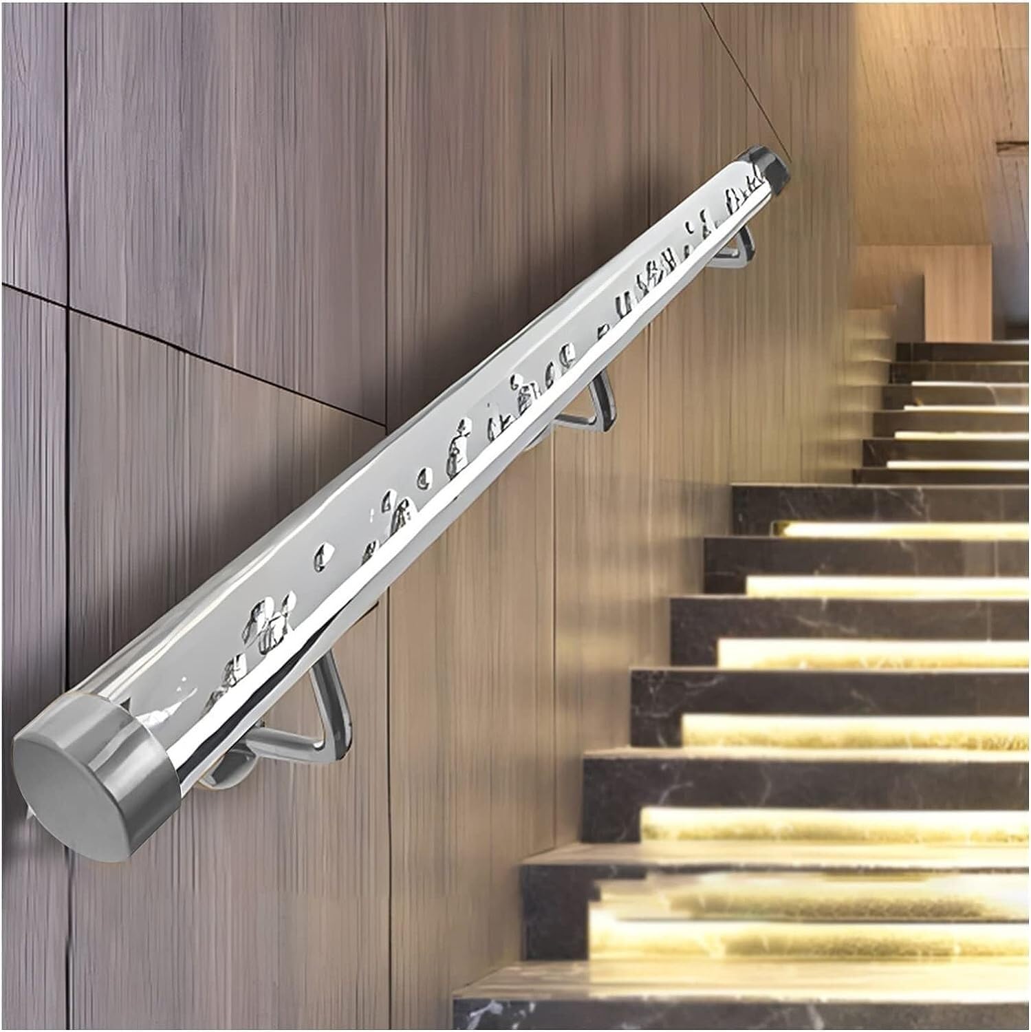 ZCX Corrimano for Scale a Parete Asta di Supporto Antiscivolo Trasparente in Acrilico for Portico di Loft for Ufficio Passamano per Scale (Size : 300Cm/9.8Ft(3 Sections))