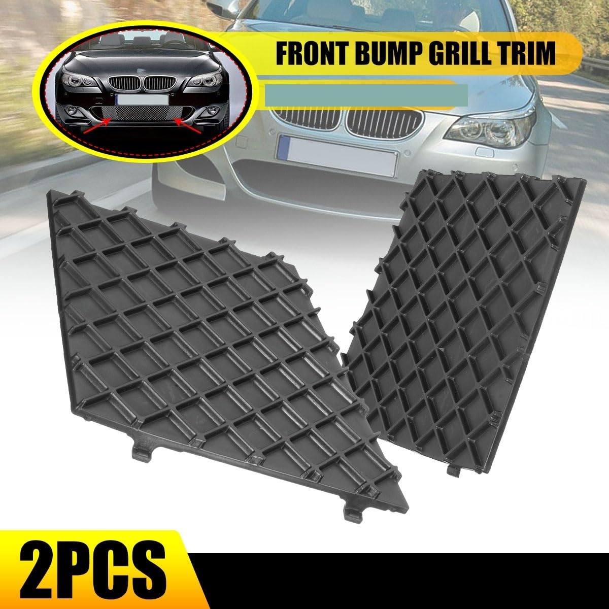 Wivplex Garniture de Couverture de calandre inférieure de Pare-Chocs Avant de Voiture Gauche Droite, for BMW, E60 E61 M Sport 7897186 51117897186 Pare-Chocs Support de Pare-Chocs(Left Right)