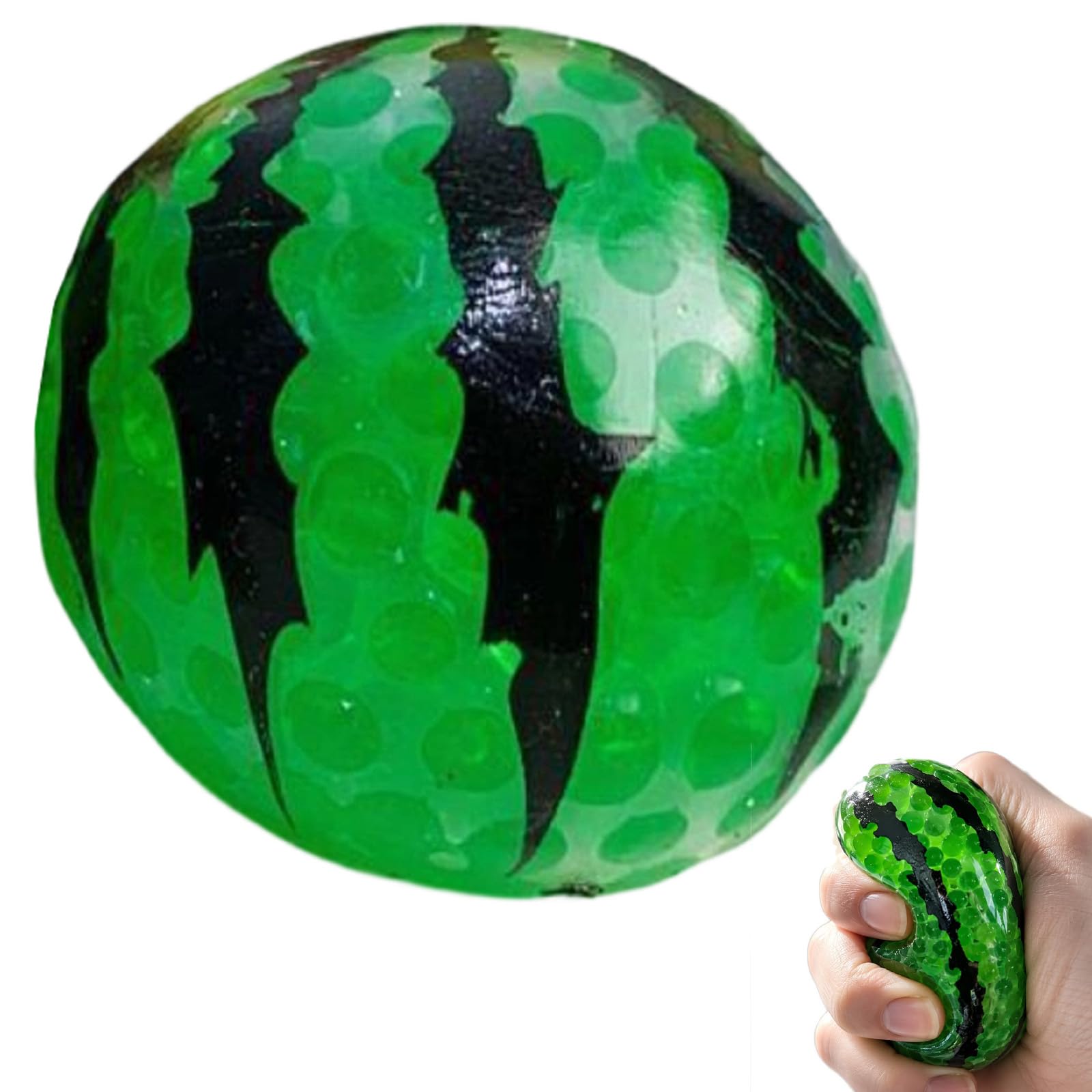 Squishy Strawberry Grape Stress Balls, Clear Bead-Filled Squeeze Toys — image 1