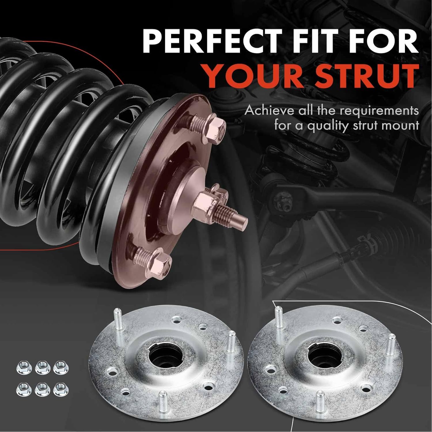 A-Premium Rear Suspension Strut Mounts Compatible with Land Rover LR2 2008-2015, Range Rover Evoque 2012-2018, 2-PC Set