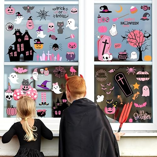 Miniatura 3 de Silueta de Halloween para ventana, calcomanías de pared de silueta de Halloween, calcomanías de pared extraíbles de Halloween, decoración de