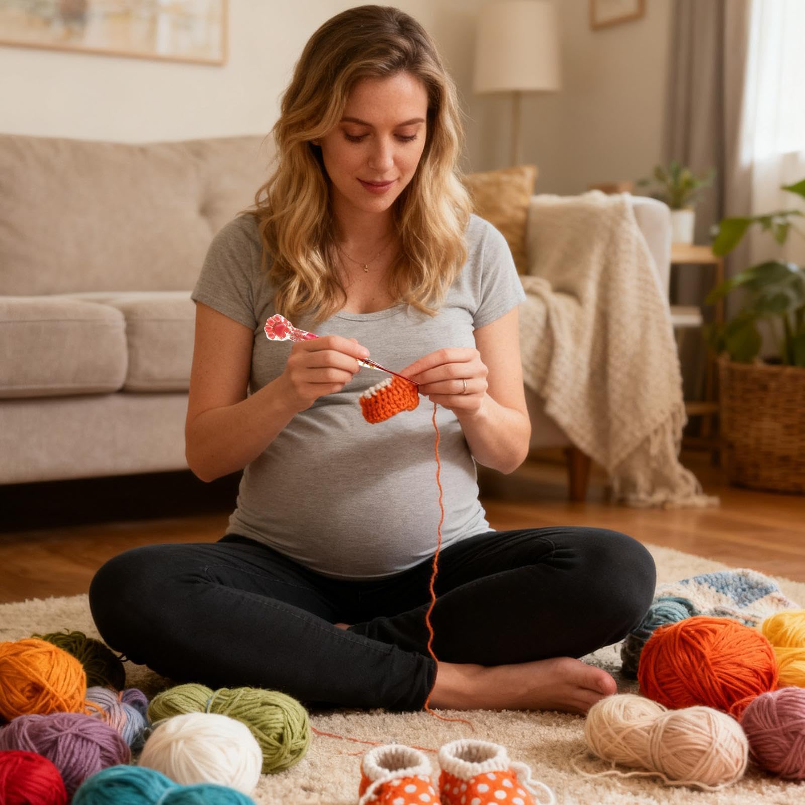 Agujas De Crochet Set de 9 Agujas Ganchillo Ligeras y Fáciles con Diseño | Ganchillo Ergonómico Para Proyectos De Manualidades: Bufandas, Gorros, Chales, Muñecas Y Mantas