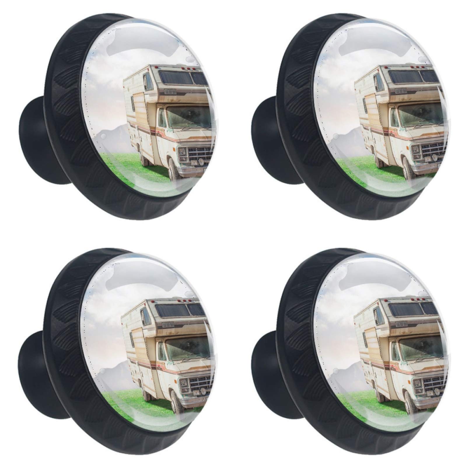 Poignées usées ? Changez pour 4 boutons en verre vintage de 30 mm