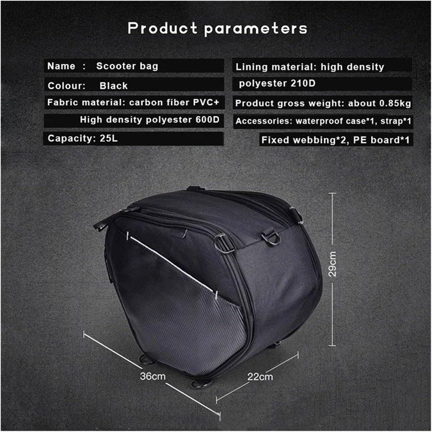 Motocicleta Alforja para BMW para C400X para C400GT para C650GT C 400 X GT 650 Motocicleta Scooter Túnel Impermeable Tanque Herramienta Motor Alforja Bolsa Bolsa Trasera Moto