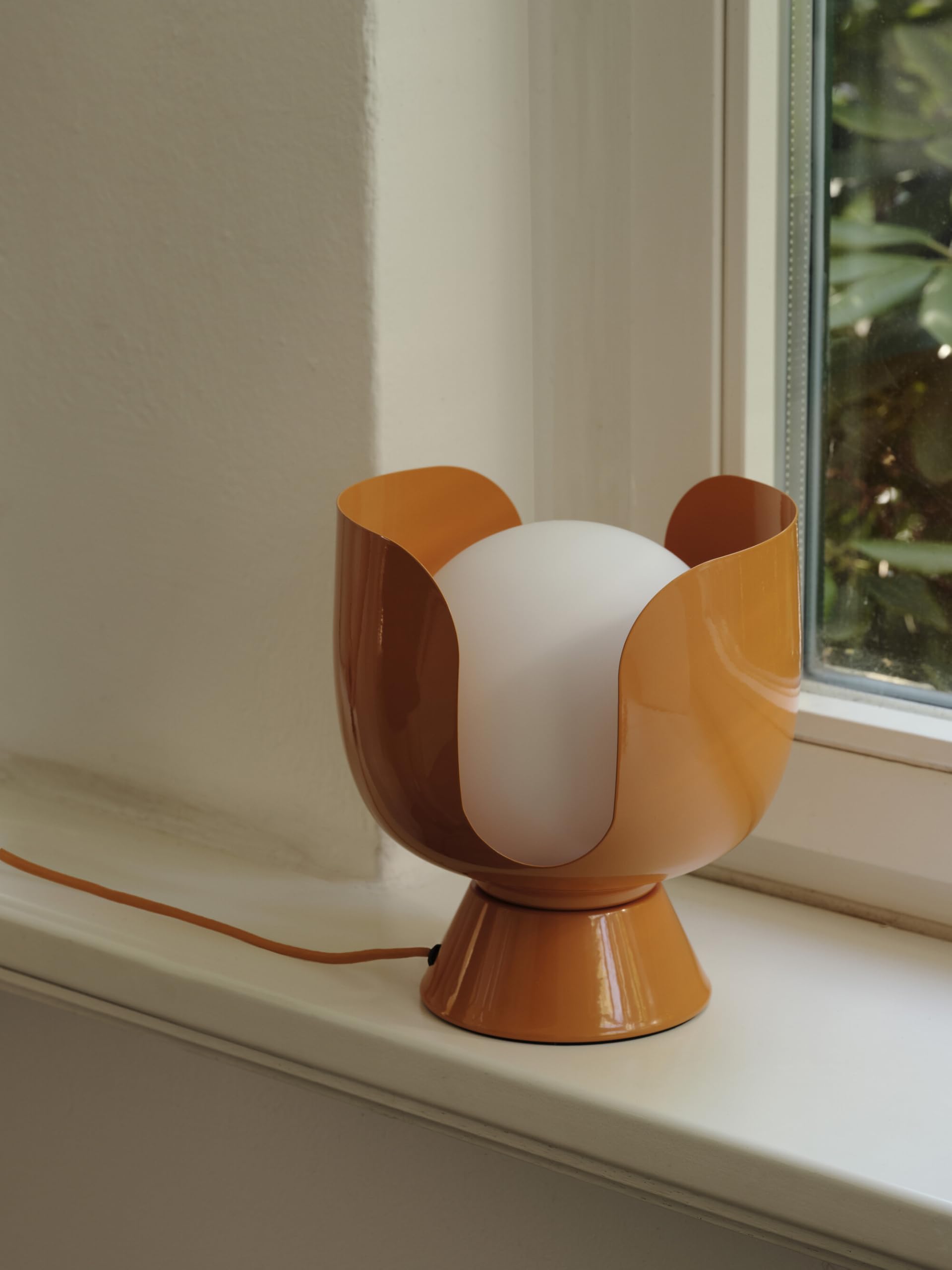 OSRAM Lámpara de mesa Corolle E14 metal vidrio retro naranja