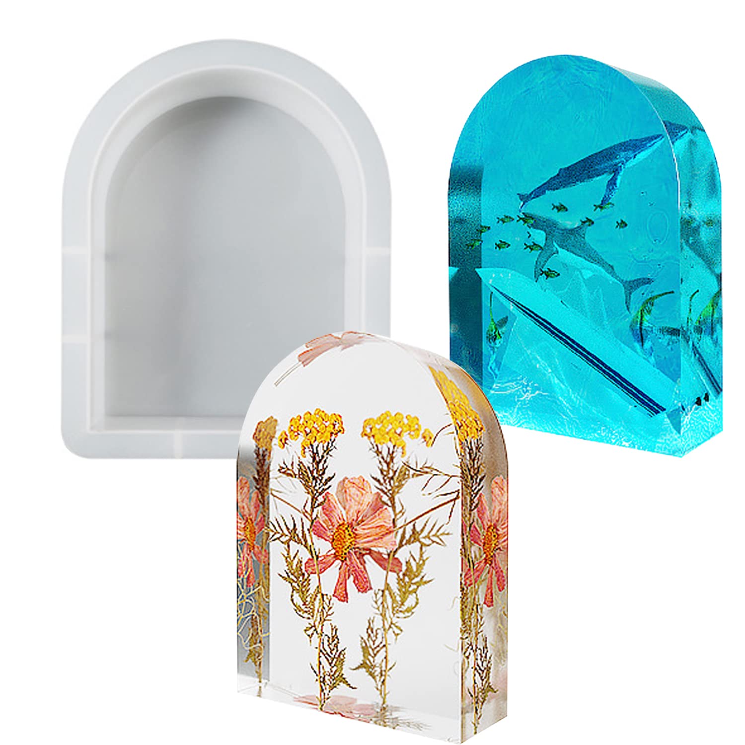 Stampini Per Resina 7 Pezzi - Forme Esagono, Cuore, Casa E Sfera, In Silicone Per Decorazioni - Foto 4