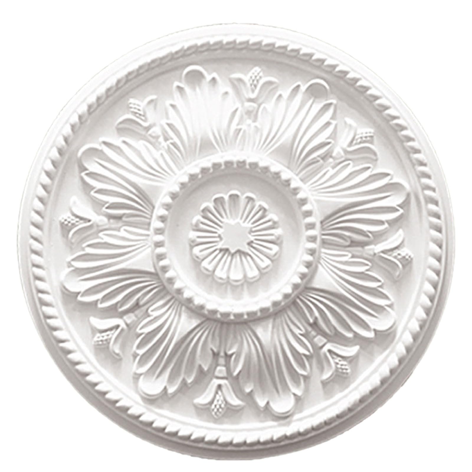 Foelanne White E White Round Pu Ceiling Medallion Multiple Sizes(,46Cm)