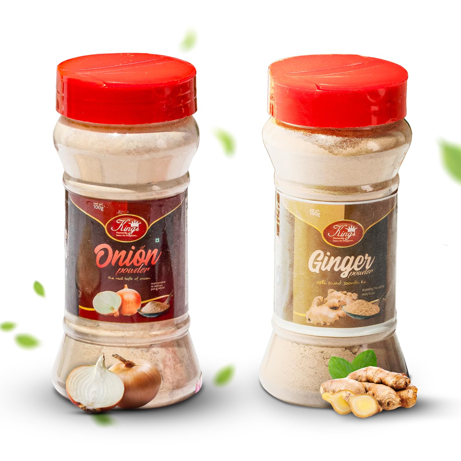 KINGS Combo Pack of Ginger and Onion Powder, Healthy Addition to Your Kitchen, Made with Pure Ingredients, No Preservatives or Additives, Easy to Use and Store (200gm, Pack of 2) 100gm Each (B08HX3FFM8) Amazon Price History, Amazon Price Tracker