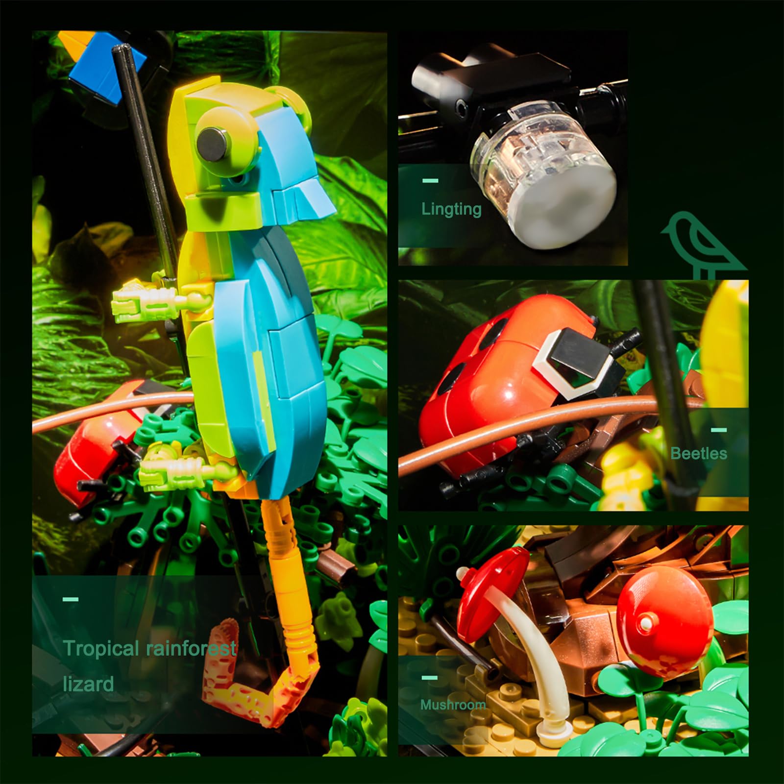 Blumen Insekten Tank Bauset kompatibel mit Lego für Adutls,Creator Baukasten für Jungen und Mädchen ab 12 Jahren 1284 PCS