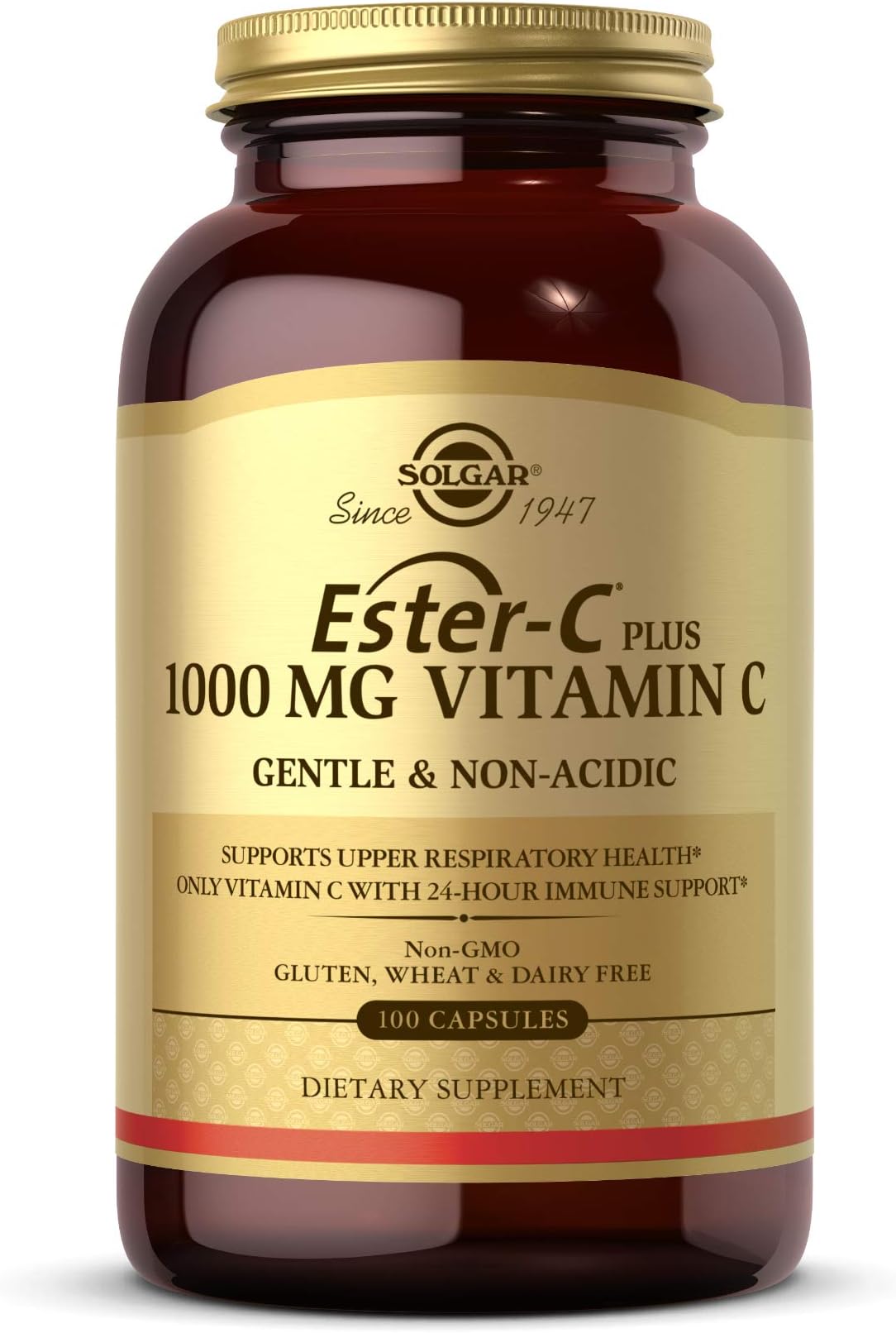 EsterC Plus 1000 mg Vitamin C with Bioflavonoids Capsules Gentle Non Acidic 24Hour Immune Support Supports Upper Respiratory Health NonGMO Gluten Free Servings, Citrus, 100 Count