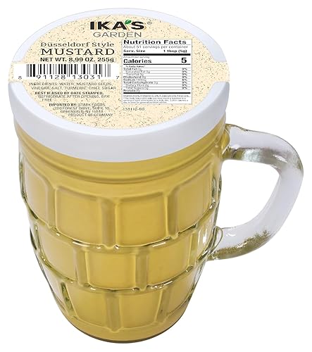 Miniatura 3 de Ika's Garden Mostaza estilo Düsseldorf  Mostaza alemana suave y picante en taza de cerveza reutilizable, 8.99 oz  Tarro sin BPA, producto de Alemania