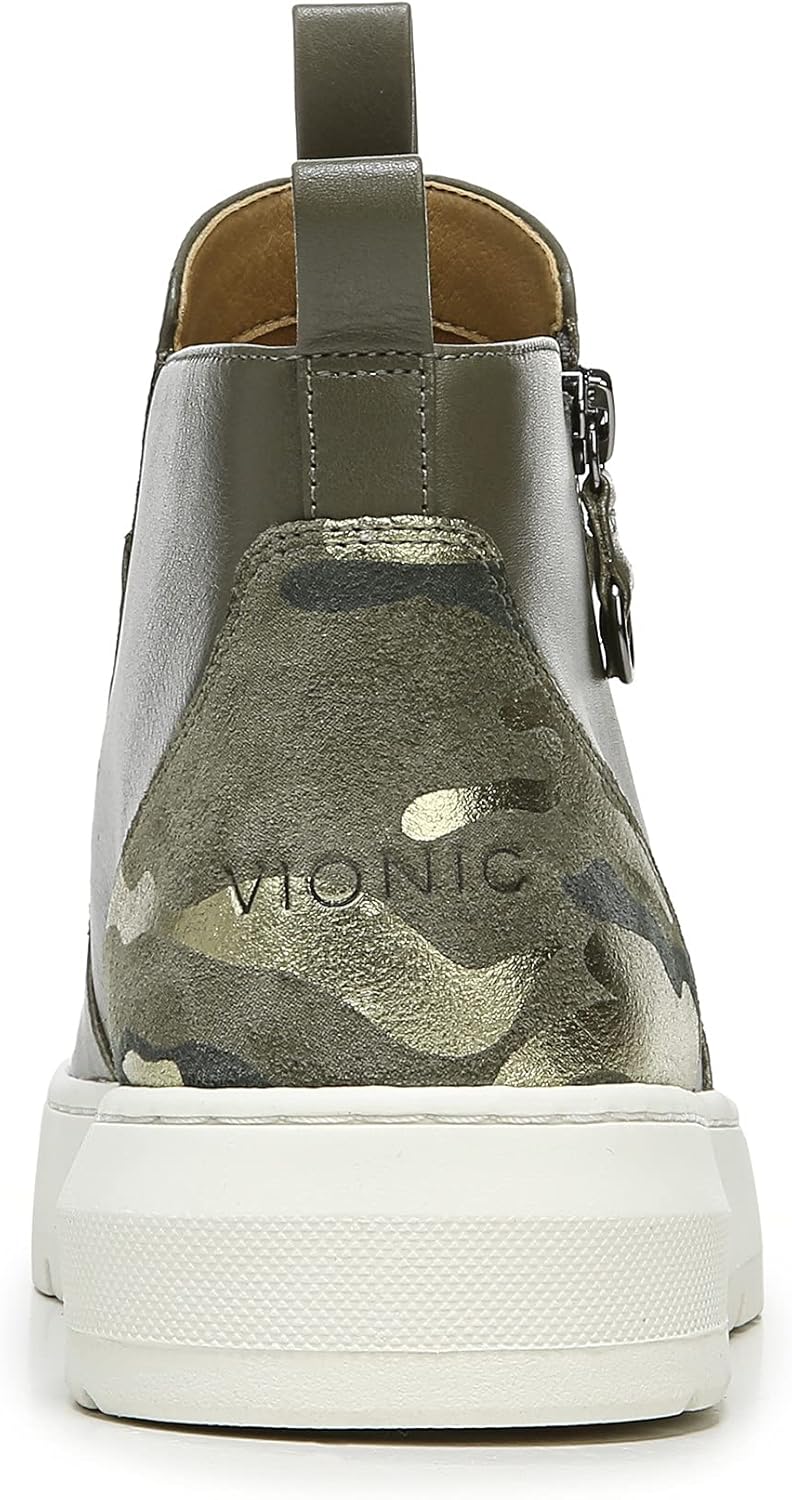 Vionic Brinkely Women's Slip-on Side Zip Boot Olive Nappa Camo - 9 Medium