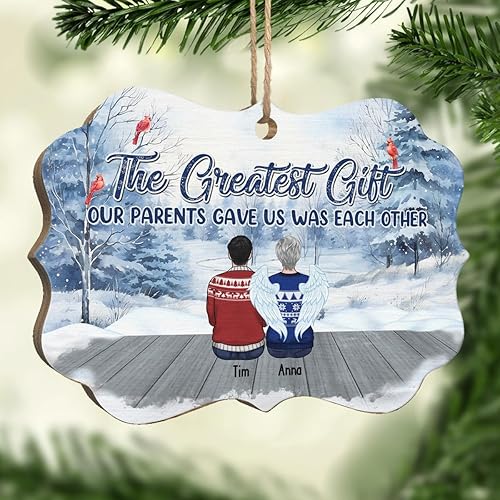 Miniatura 3 de Pawfect House The Greatest Blessing - Adornos de madera personalizados para árbol de Navidad familiar 2023, Navidad para mamá, papá, hermana,
