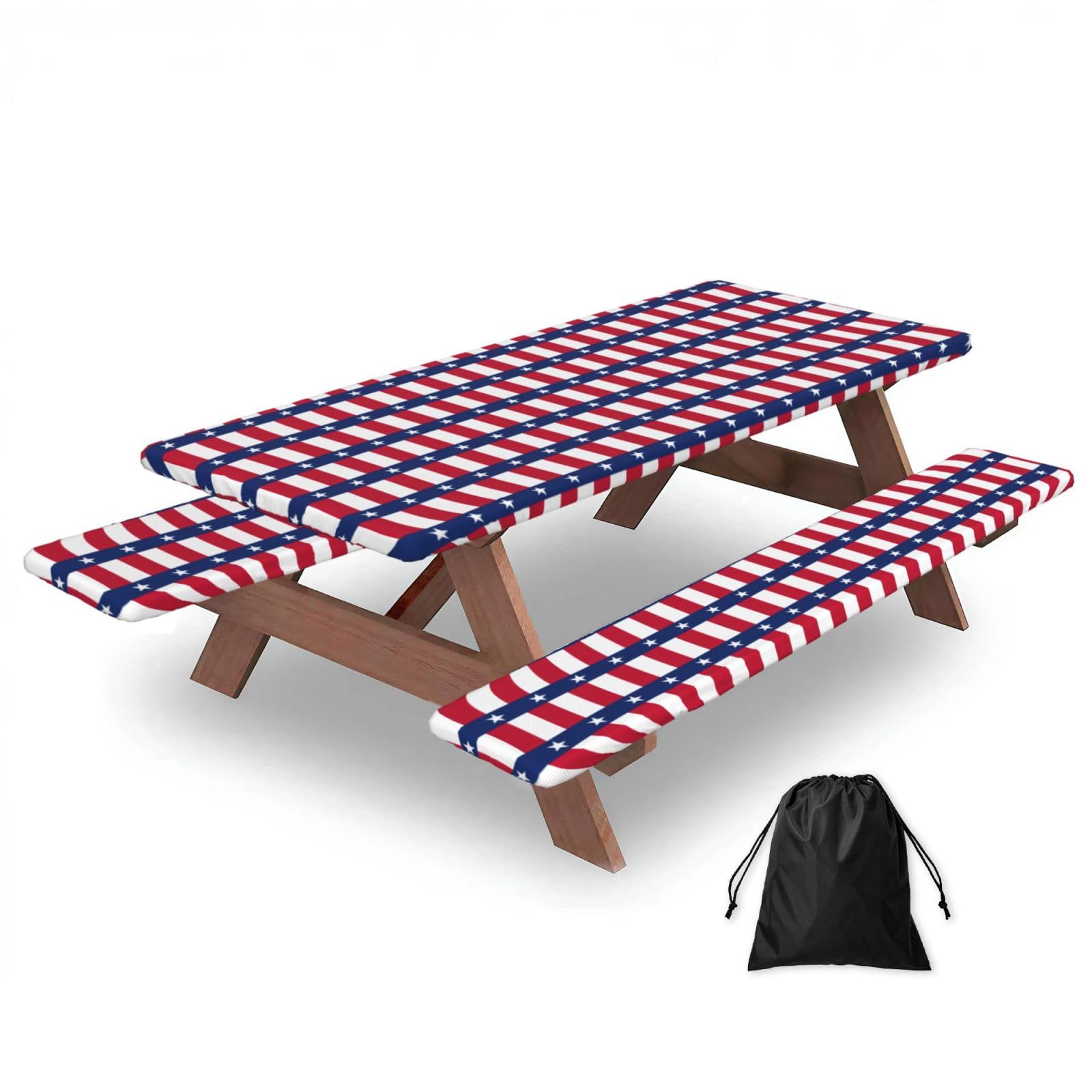 PPHGUT Flag Of Texas Print Picnic Table Bench Cover Set Outdoor Garden Bbq Protector For Family Camping