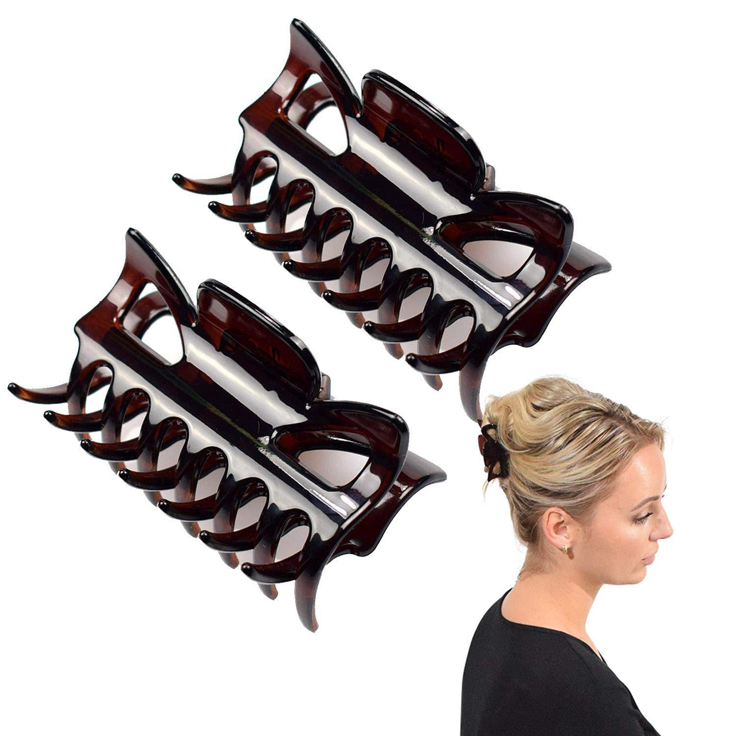 Basic Sense Haarklammern Set 6-teilig – 4,1 Cm, Glänzend Schwarz, Rutschfester Griff, Langlebig