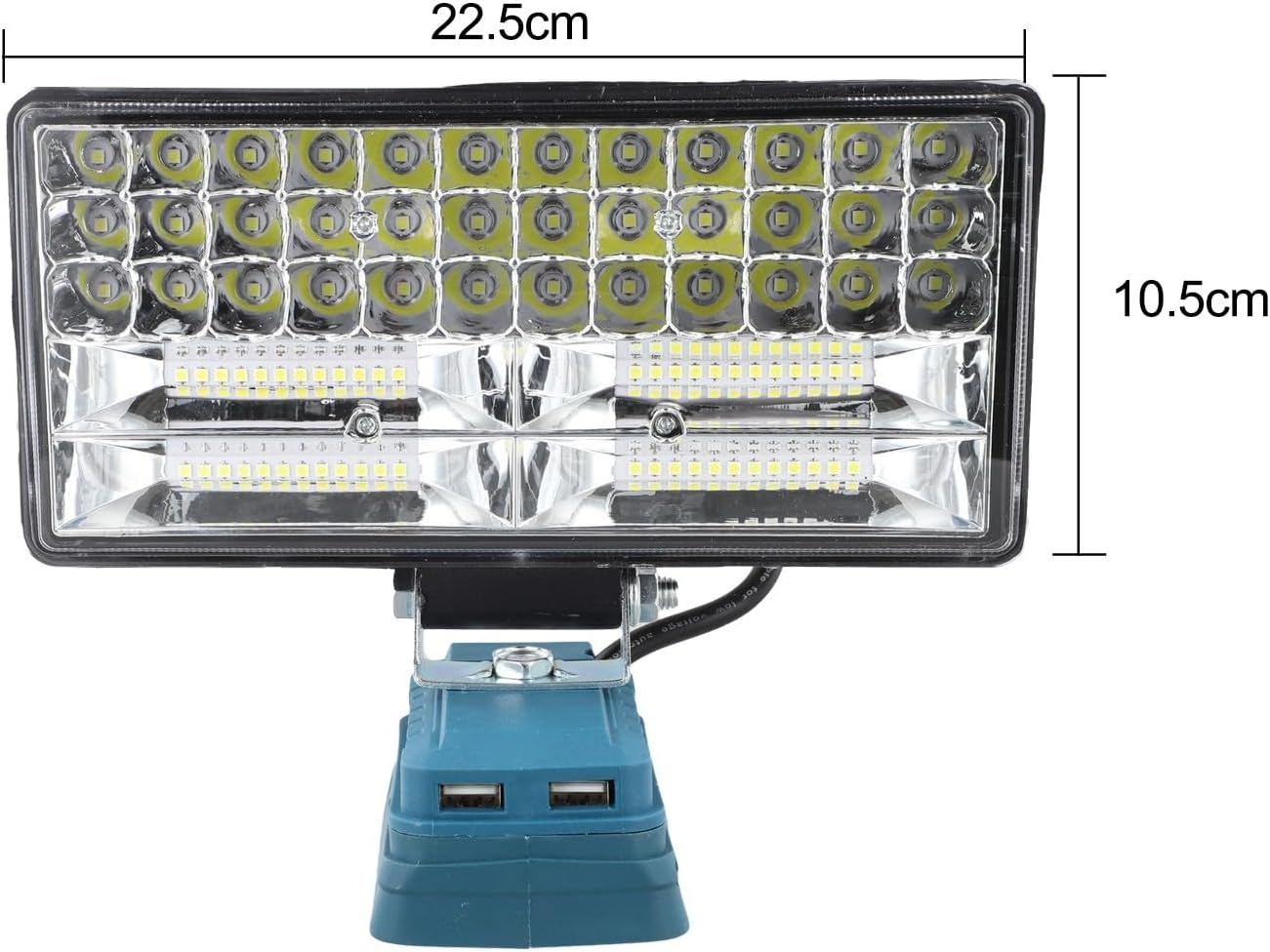 8-Inch LED Work Light with High/Low Beam Switch, Wireless Li-ion Batteries, 84-LED Portable Task Lamp Workshop, Field & Outdoor Use(A)