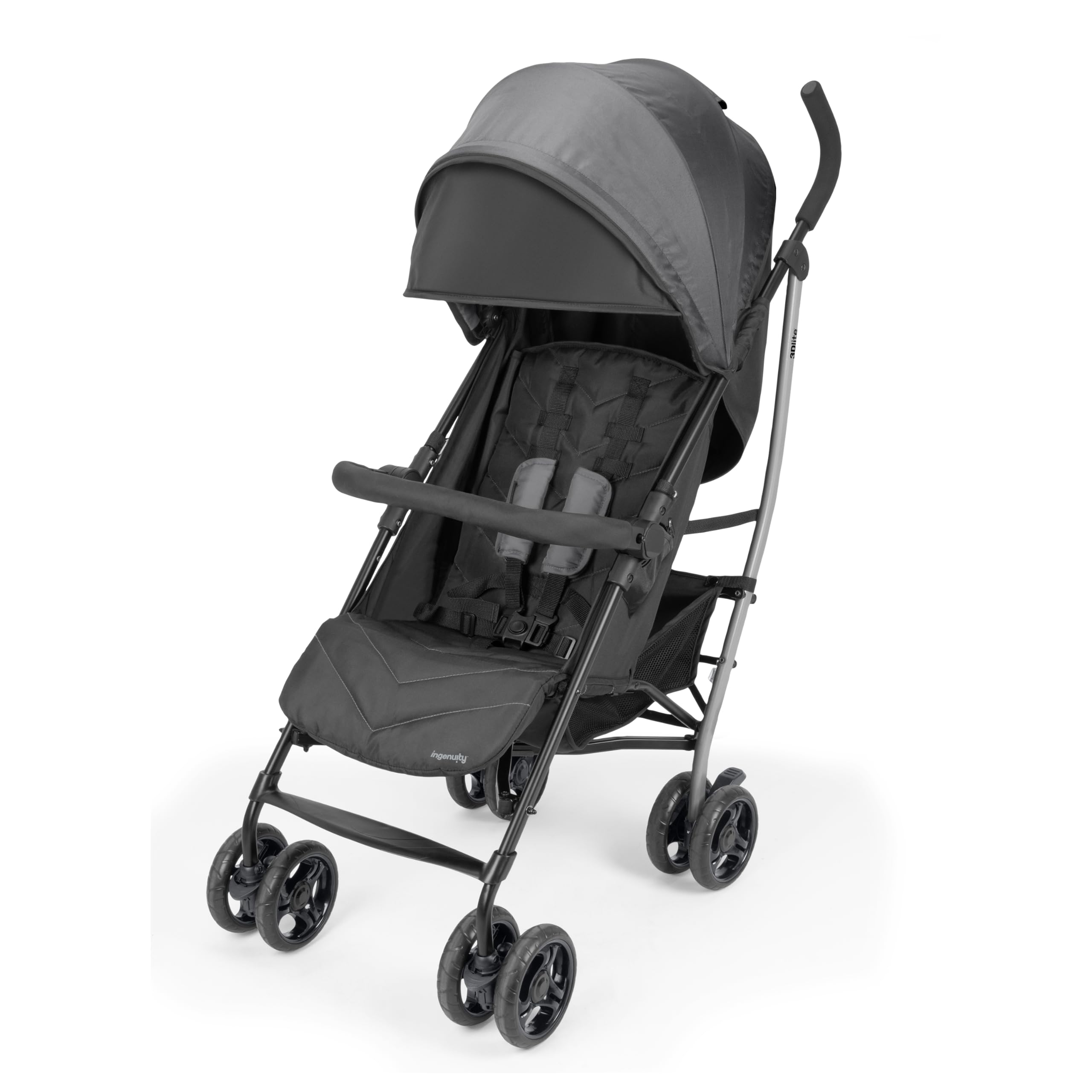 Ingenuity 3Dlite Jewel Convenience Stroller – Lightweight Folding Stroller with Car Seat Compatibility, Extra-Large Canopy & Storage