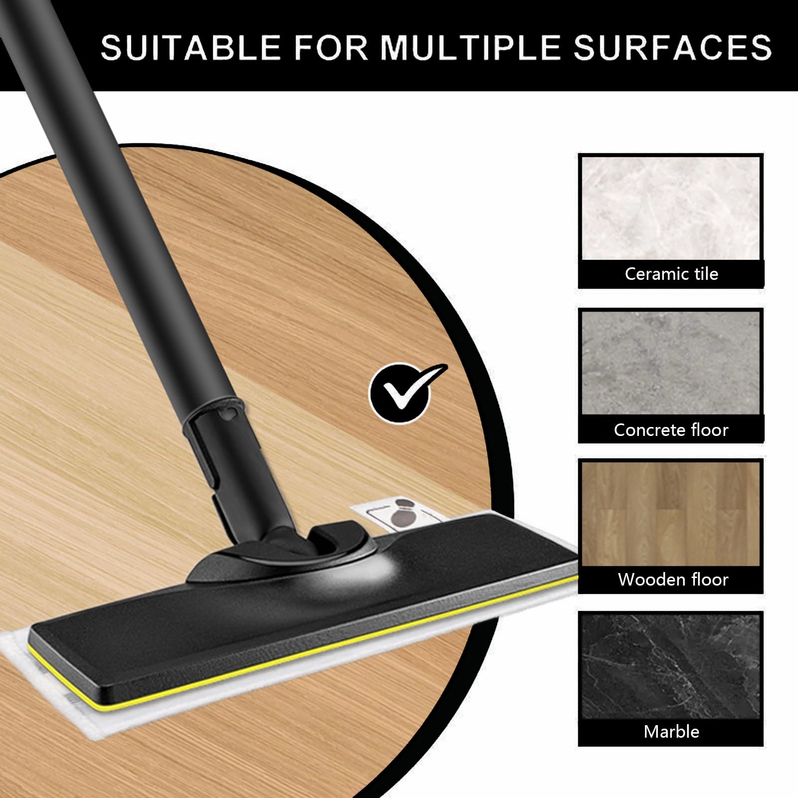 Accesorios para Limpiadores a Vapor para Kärcher SC2 SC3 SC4 SC5, Limpiador de Vapor Cepillo de Piso Conjunto de Boquilla de Piso Limpieza, Incluye 1 Boquilla de Suelo, 2 Paños de Microfibra