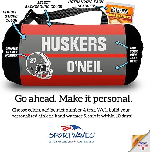 Miniatura 2 de Sportwaves Calentador de manos para cuarto de espalda, jugadores y potenciadores - Nombre del equipo y nombre del jugador personalizables