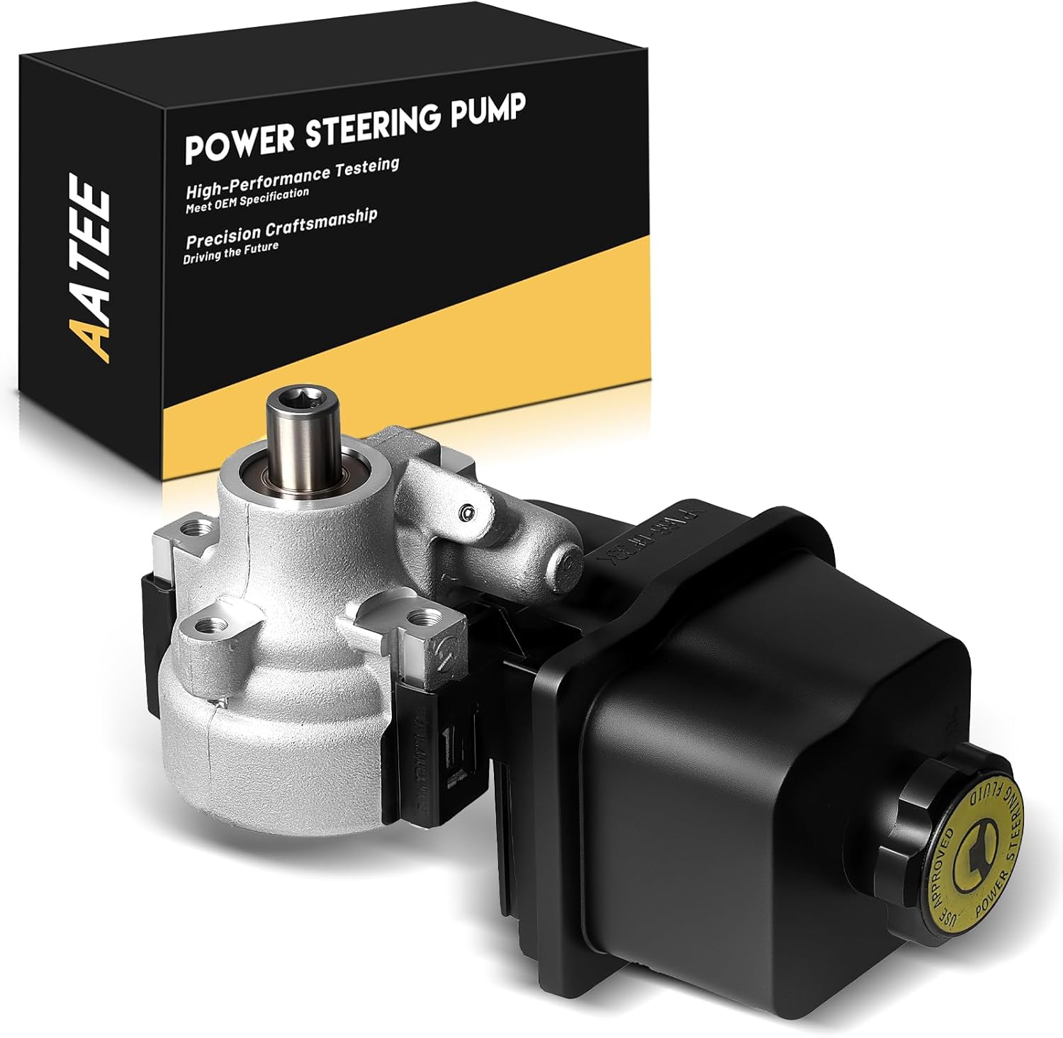 AATEE Power Steering Pump with Reservoir for:-Chevy for:-GMC Trailblazer Envoy 2002-2009, for:-Buick Rainier 2004-2007, for:-Isuzu Ascender 2007-2008 Bravada 02-04 9-7X 4.2L, Replace# 20-65990 2065990