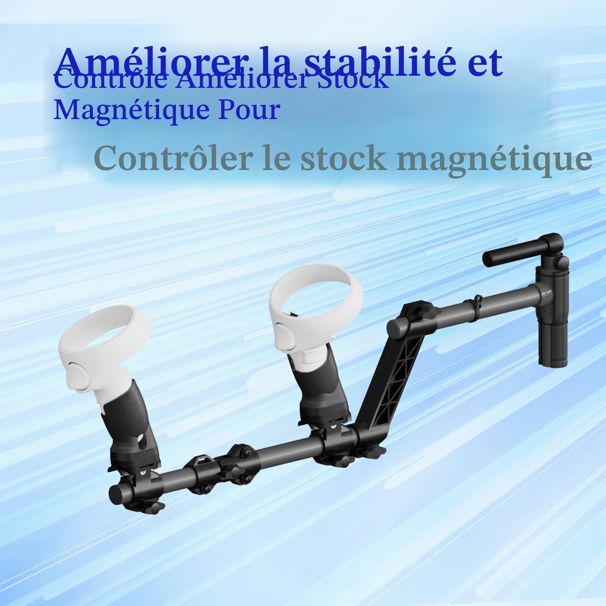 Porte-Pistolet magnétique VR pour Quest 2, Accessoires de contrôleur de Stock VR Compatible avec MetaQuest 2, Adaptateur magnétique léger et Amovible Quest2 (pour Quest 2)