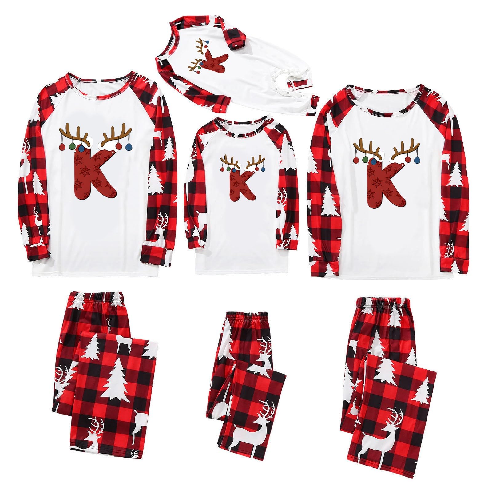 Weihnachtspyjama Familie Set – Kuscheliger Schlafanzug Mit Rentier-Print Für Paare & Familien (Matching-Look)