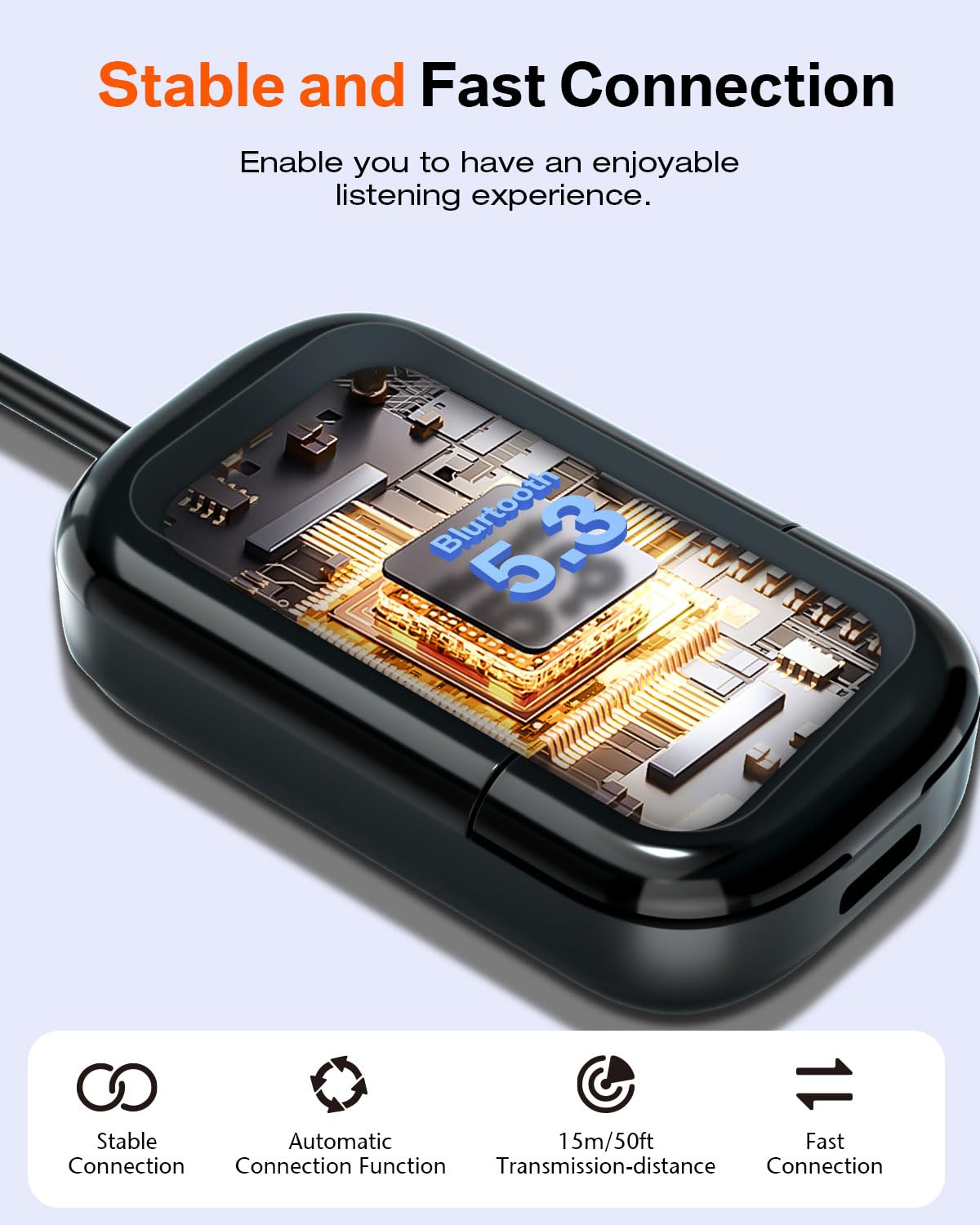 Airfly Bluetooth 5.3 Adapter, Airfly Bluetooth Transmitter für Kopfhörer oder AirPods, unterstützt APTX Low Latency, 3,5 mm AUX Wireless Audio Transmitter für TV, Reisen, Flüge, Fluggesellschaft