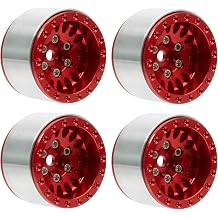 1.0" CNC Aluminum Beadlock Wheel Rims for 1/18 TRX4M 1/24 Axial SCX24 AX24 FMS FCX24 RC Crawlers Car Upgrade Red