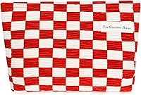 Vista 13 de The Summer Swan Kit de higiene y cuidado de la piel de flores grandes para media jornada, elegante bolso de maquillaje de embrague, negro