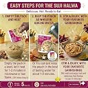 Genie Food Instant Ready to Eat Suji Ka Halwa (Sheera) | Made With Jaggery | Suji Halwa Sweet Dish | Ready in 10 mins | 100% Natural (Pack Of 3 x 50G) (SERVES 150G)| gallery image