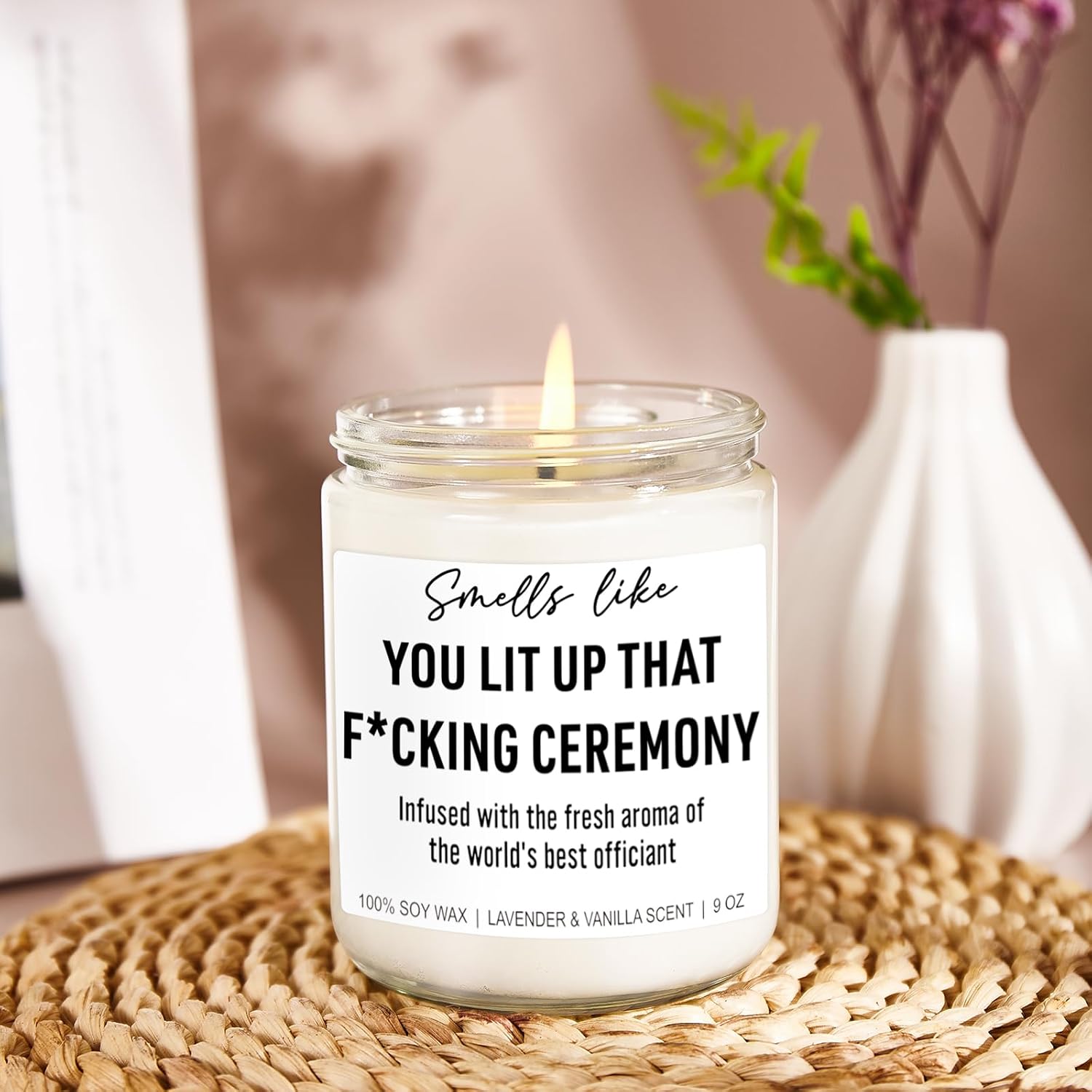 Younift Funny Scented Candle, Wedding Officiant Gifts for Wedding Day, Officiant Proposal Gifts - Thank You Presents for Best Officiant - 9 oz