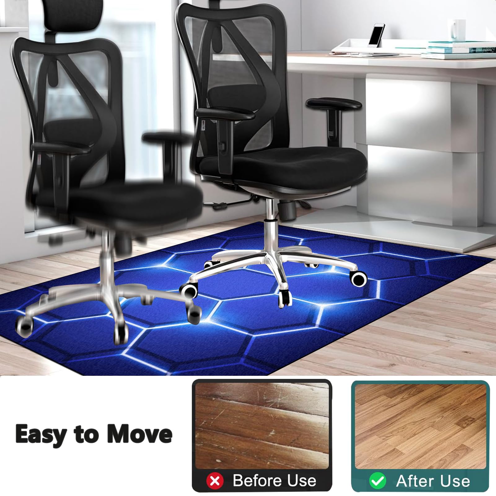 Gaming Dywan Krzesło 200 x 230 cm Mata na krzesło komputerowe, mata na krzesło biurowe, mata do gier podłoga, mata na krzesło inwalidzkie, mata wielofunkcyjna mata ochronna