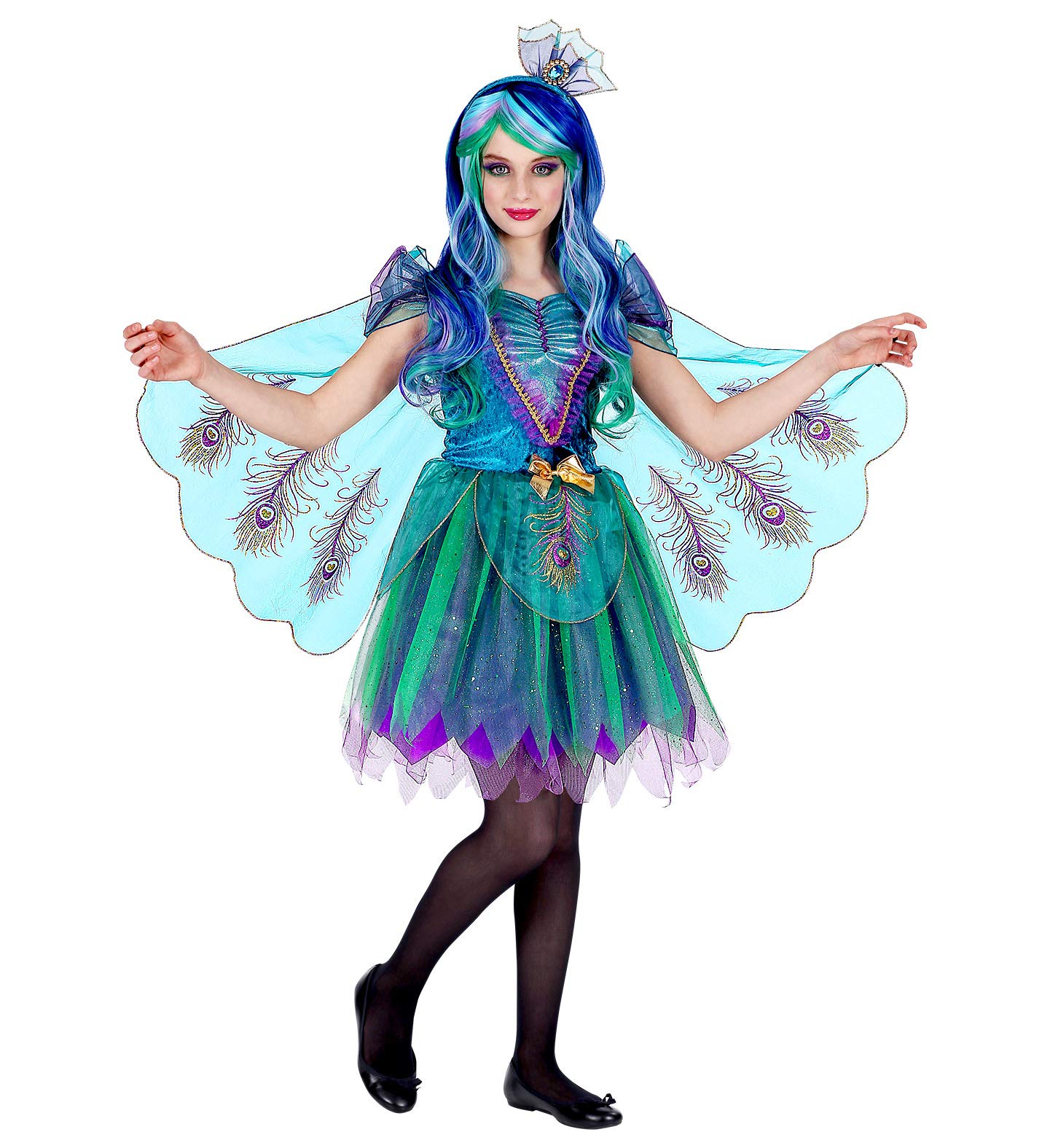 Widmann Pixie Girls Peacock Fairy Childs Kids Fancy Dress Costume Outift 11-13 Yrs