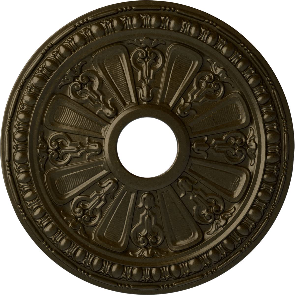 Médaillon de plafond Raymond vert doré pour créer un salon chaleureux