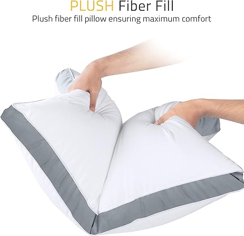 Miniatura 4 de Utopia Bedding - Juego de 2 almohadas para dormir tamaño king (color gris), diseño con calidad de hotel, refrescante y reforzado para dormir de