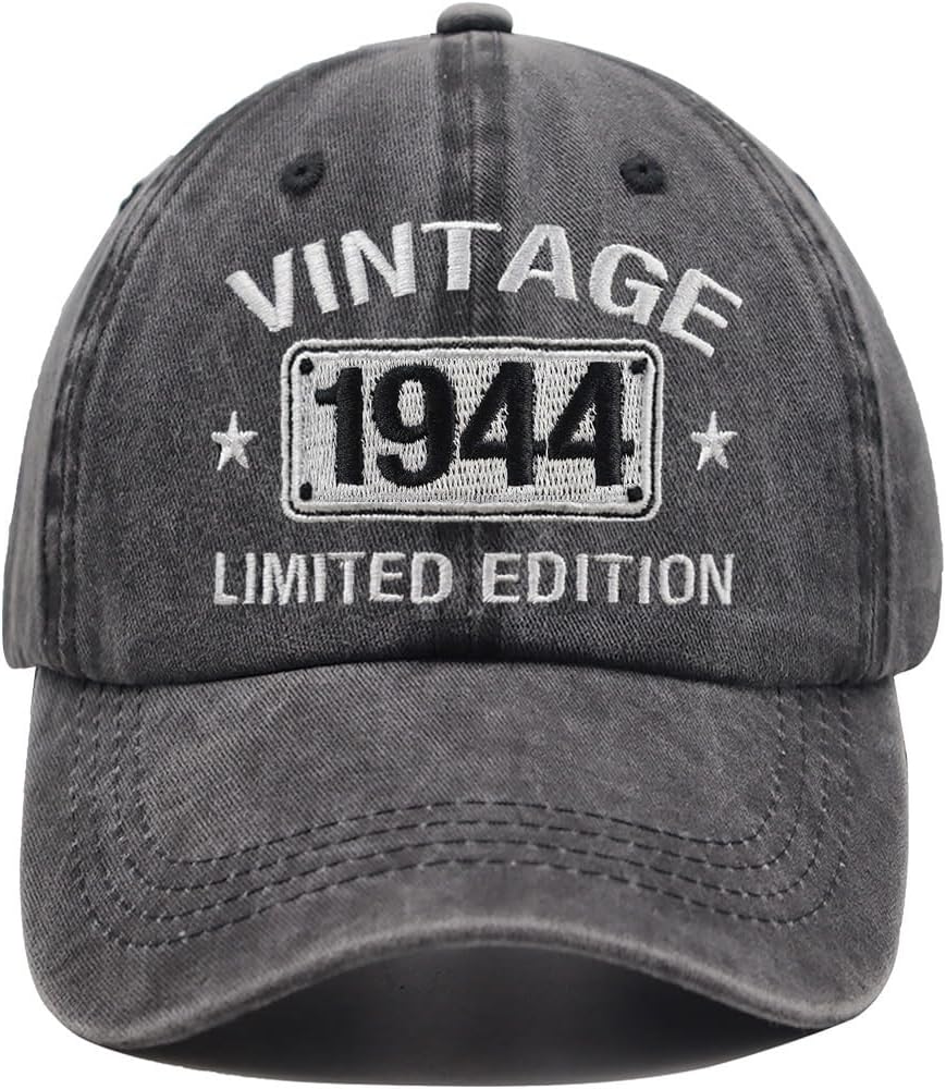 Vintage 1944 1943 1942 1941 1940 1939 1938 1937 1936 1935 Limited Edition Adjustable Embroidered Baseball Cap