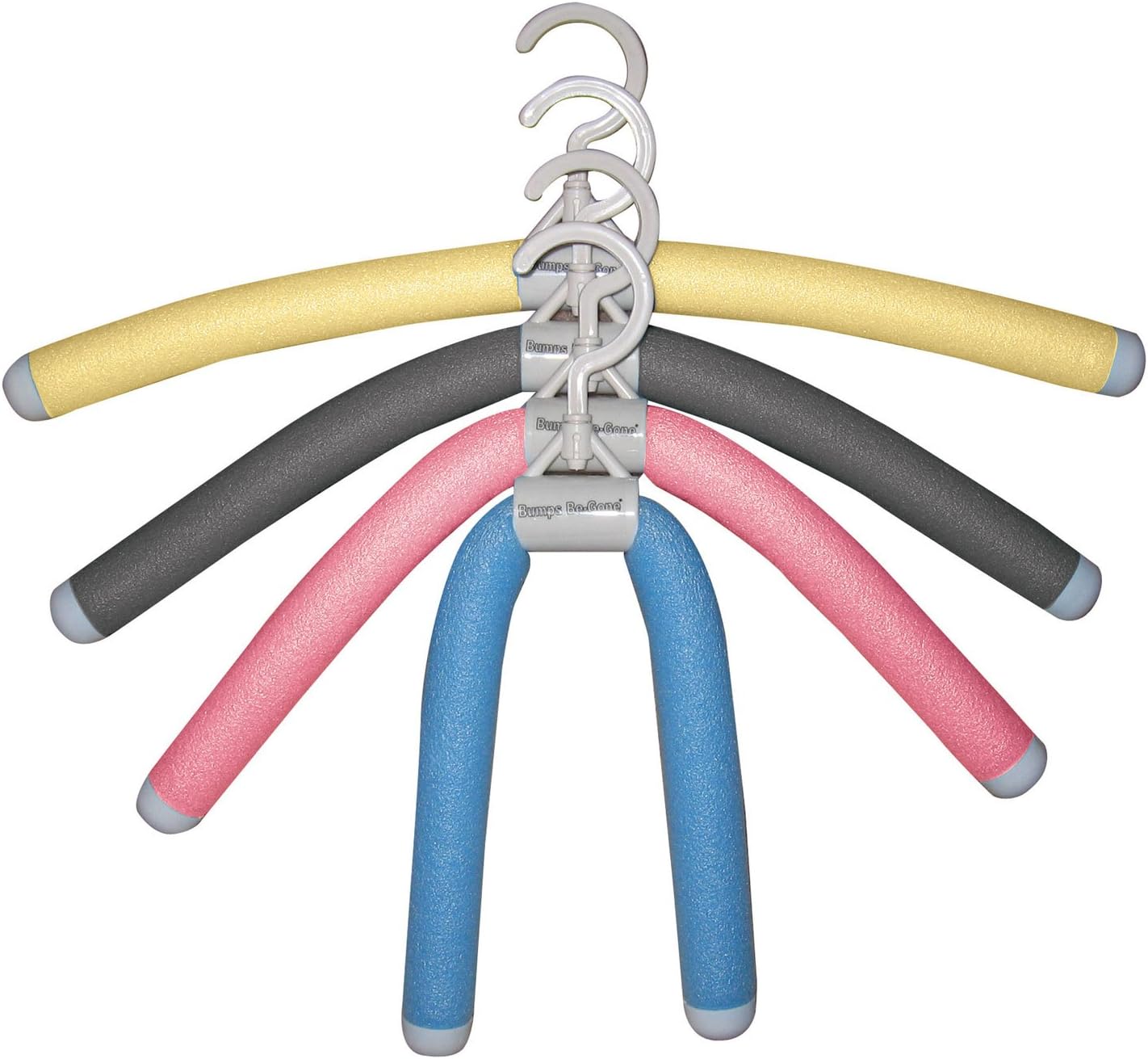 LL12D-2P Luxury Living Bumps Be Gone 18" W Bendable Foam Light Weight Plastic Clothes Hangers - 8 Pack