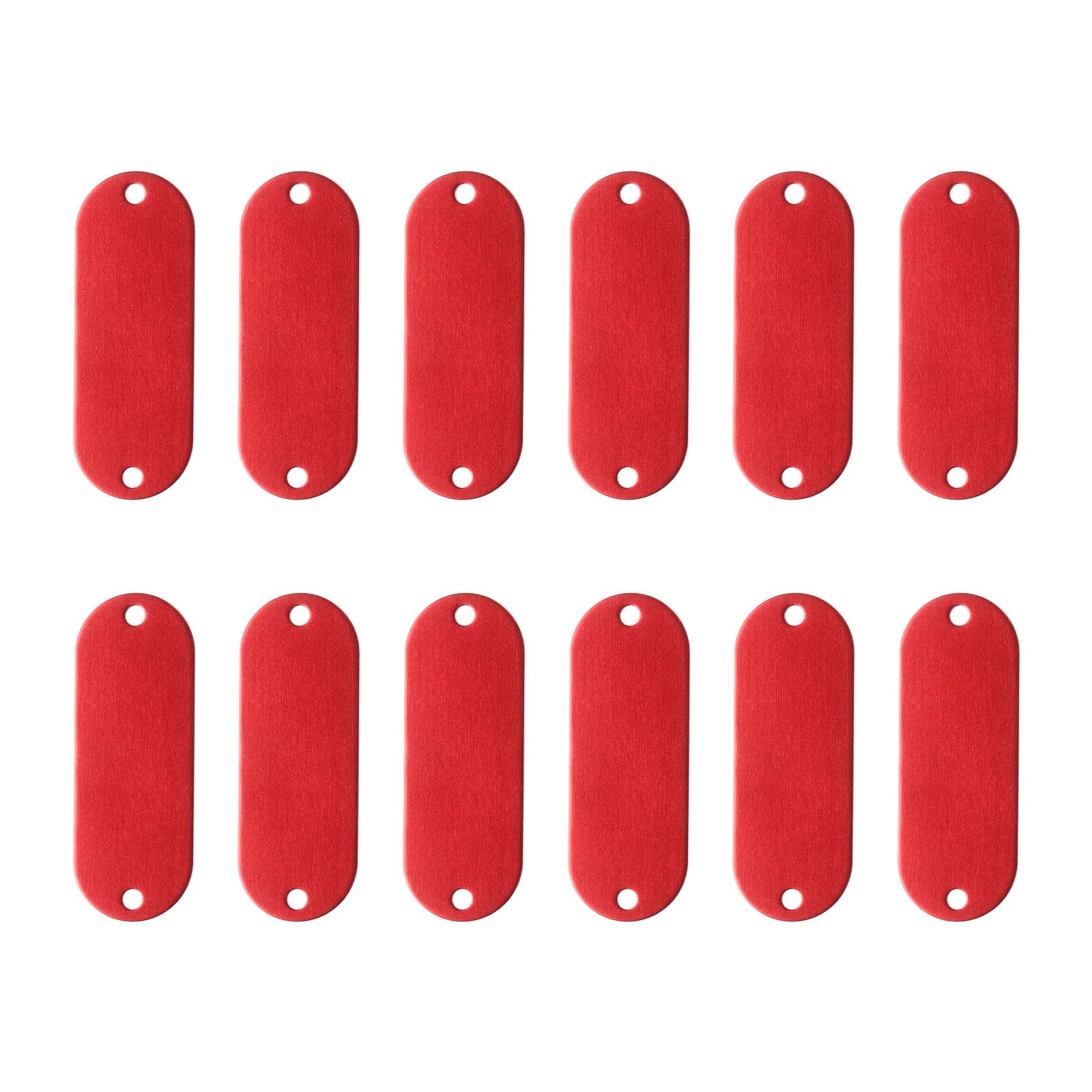 Étiquettes vierges en aluminium rouge pour collier chien et marquage de câbles