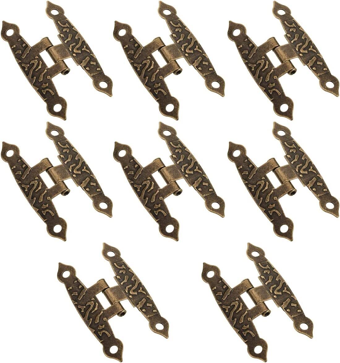 Charnières pour boîte à outils en métal bronze 65x33mm contre les fixations lâches