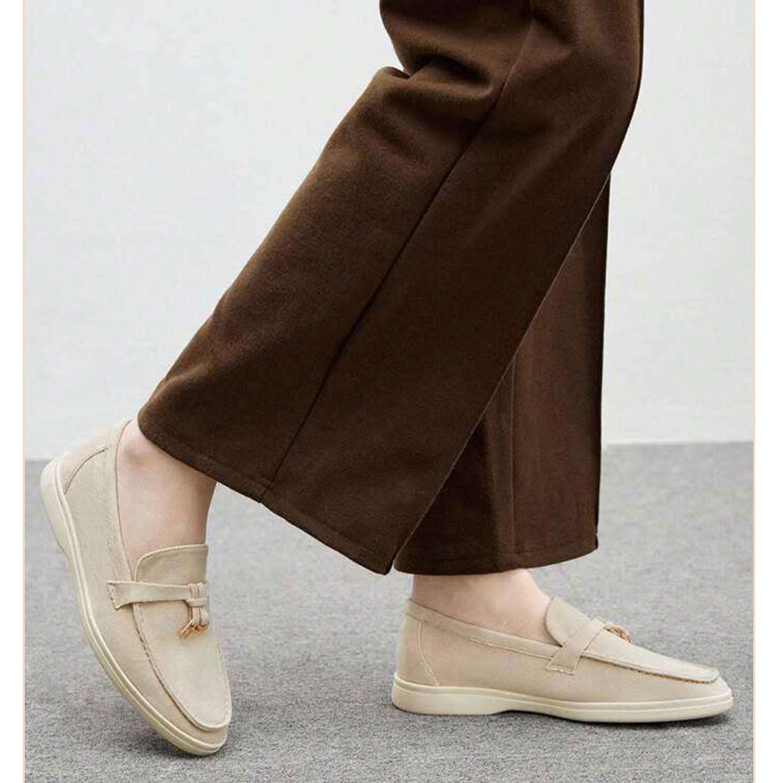 Mocassins pour Femmes,Mocassins d'école en Daim Confortable Slip on Décontracté Bateau et Mocassins,Mocassins à Plat Chaussures de Décontractées pour Le Travail,l'école EU36-41