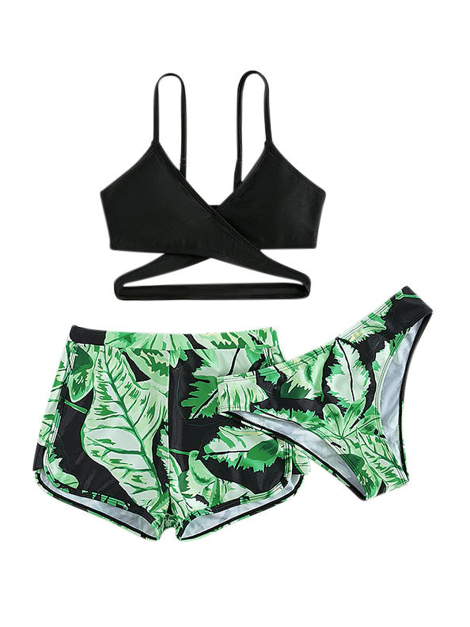 Nyeemya Conjunto de Bikini Bralette Niñas Trajes de Dos Piezas Bañador Volant Top Braguita Bragas de Bikini Ropa de Playa
