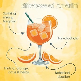 ANON Bittersweet Aperitif, Non-Alcoholic Spirit, Aperol Alternative, Perfect for Cocktails, 70cl